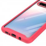 Wholesale Galaxy S10 5G Clear Dual Defense Hybrid Case (Red)